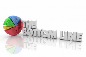 The Bottom Line Pie Chart Revenue Money Breakdown Profit Words 3d Illustration